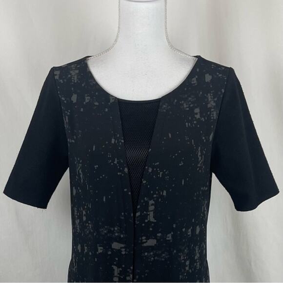 Elie Tahari Black Gray Athletic Wear Zippered Gorpcore Vented Dress Size M - Picture 3 of 14